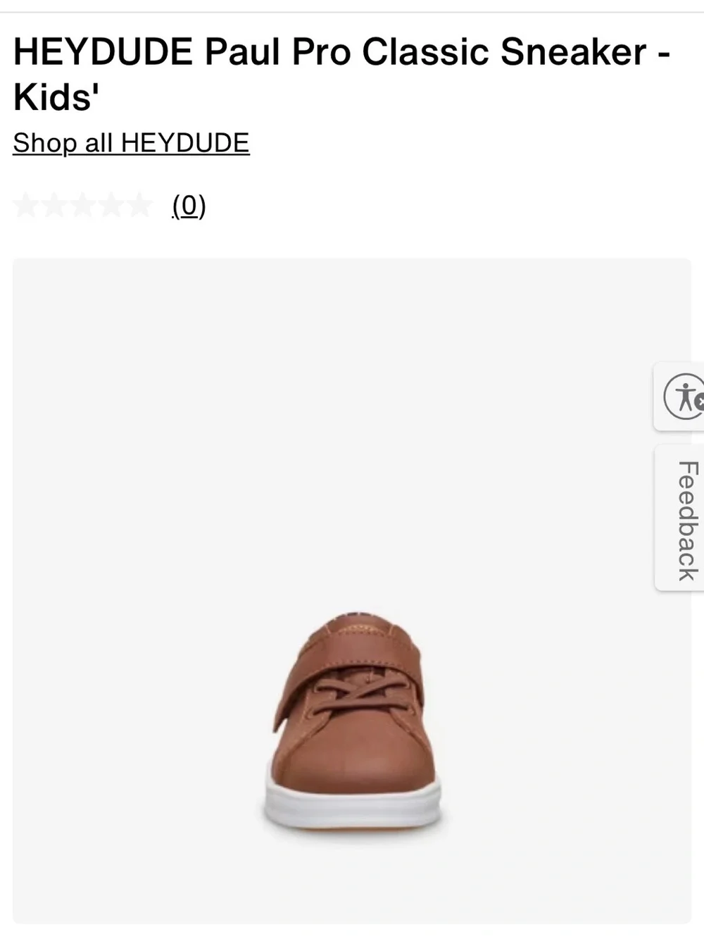Hey Dude Kids Brown Paul Pro Sneaker with White Sole